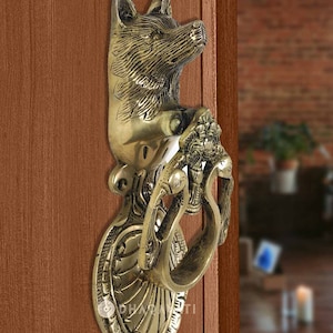 Dog Design Door Knocker Decorative Brass