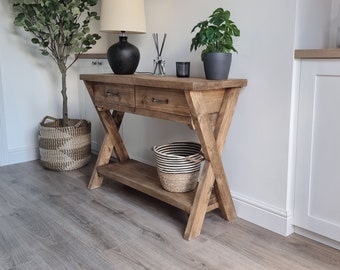Reclaimed wood console table with drawers, rustic console table, farmhouse sideboard, wooden dresser, dressing table