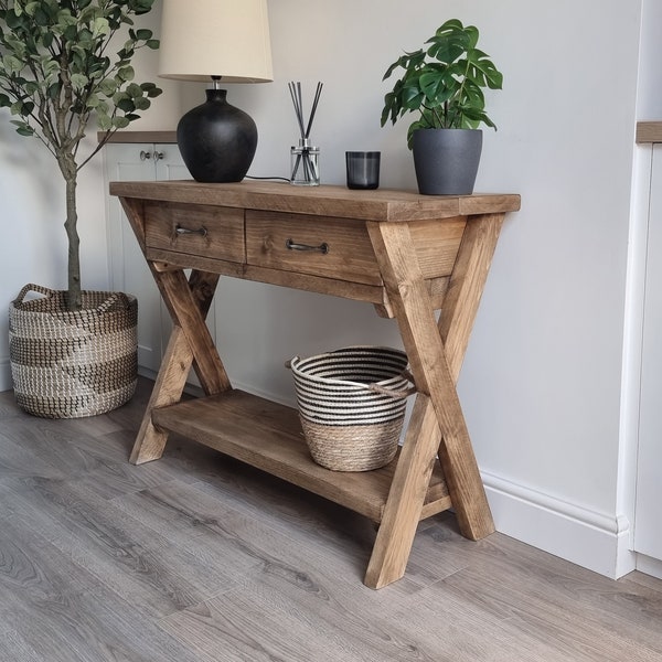 Reclaimed wood console table with drawers, rustic console table, farmhouse sideboard, wooden dresser, dressing table
