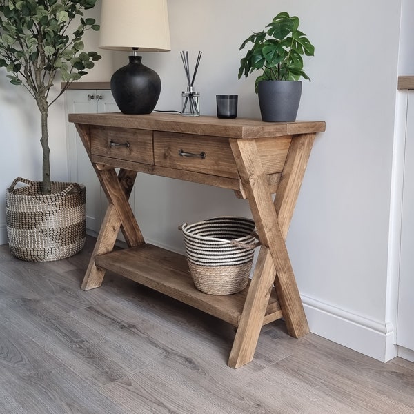 Console Table With Drawers - Etsy UK