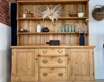 Victorian Kitchen Farmhouse Pine Cupboard/Shelf Dresser