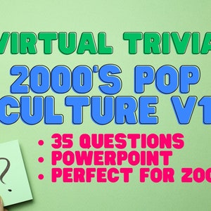 2000&#39;s Pop Culture Virtual Trivia V1 - Online Zoom 2000s Virtual Trivia to Play with Friends - Powerpoint Pop Culture Party Game - Fun!