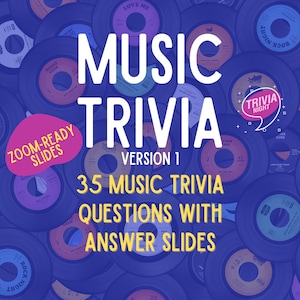 Music Trivia Pack Version 1 | 35 Questions with Answer Slides | Perfect for Zoom and Virtual Trivia | Made in Powerpoint