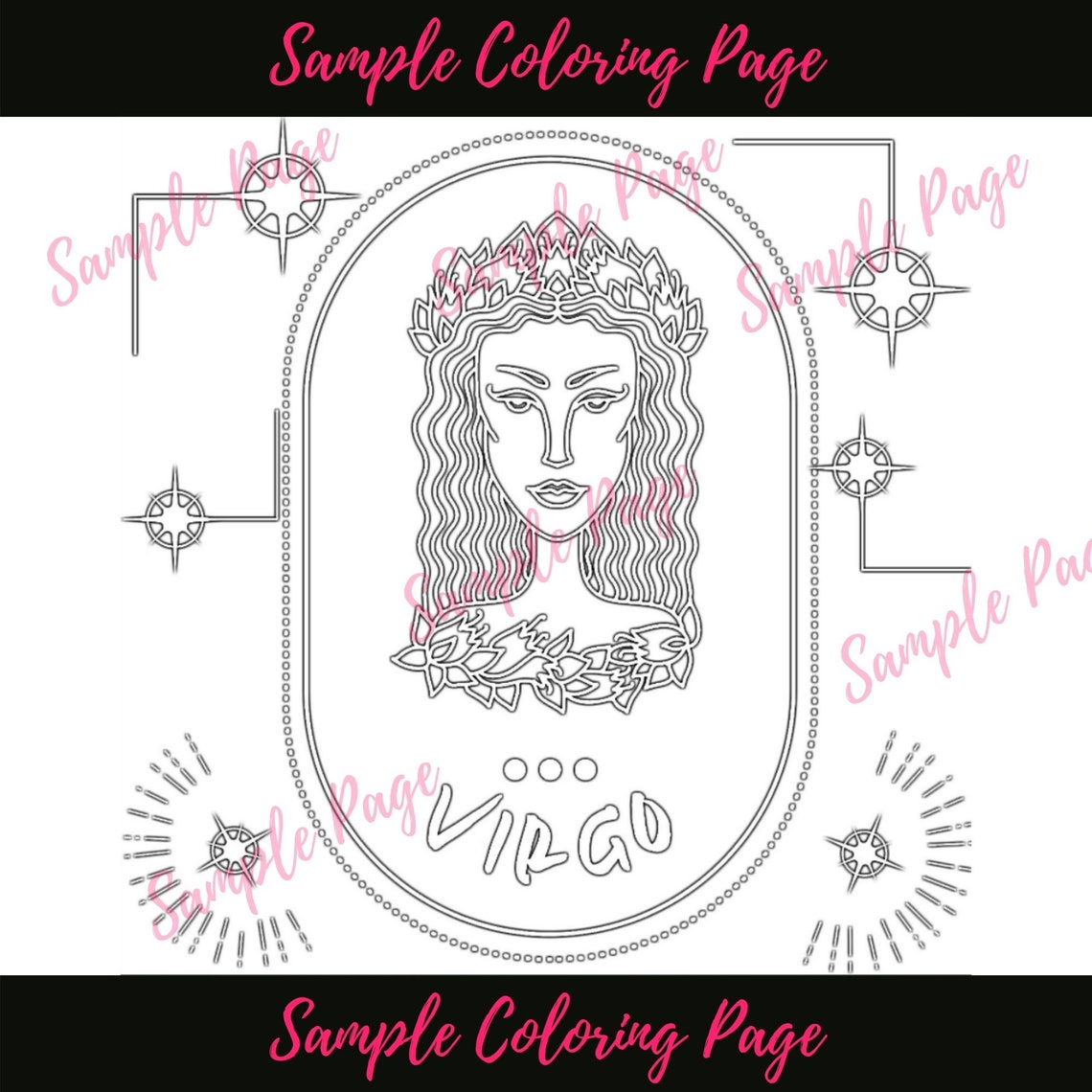 Virgo Zodiac Coloring Pages Digital Printable PDFs 5 Awesome | Etsy