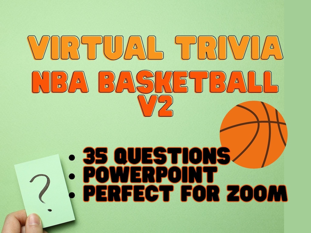NBA Basketball Trivia V2 Zoom Powerpoint 35 Questions Virtual Trivia