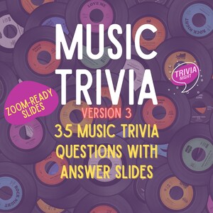 Music Trivia Pack Version 3 | 35 Questions with Answer Slides | Perfect for Zoom and Virtual Trivia | Made in Powerpoint