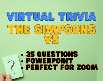 Los Simpson Trivia V5 Zoom Powerpoint 35 preguntas Trivia virtual - Juega Trivia en línea con amigos - Idea para diversión de cumpleaños con temática de Los Simpson