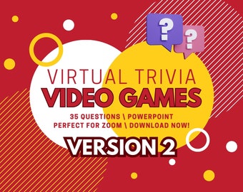 Video Games Trivia V2 Zoom Powerpoint 35 Questions Virtual Trivia - Play Online Video Game Trivia Games - Birthday Party Fun Ideas Download