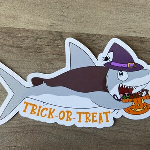 Shark Witch Halloween Sticker
