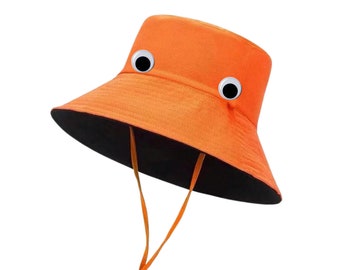 Sassy the Sasquatch Orange Bucket Hat with Googly Eyes