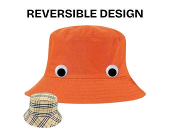 Sassy the Sasquatch Orange Bucket Hat with Googly Eyes
