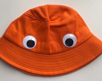 Sassy the Sasquatch Orange Bucket Hat with Googly Eyes