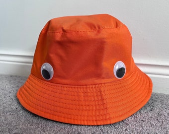 Sassy the Sasquatch Orange Bucket Hat with Googly Eyes