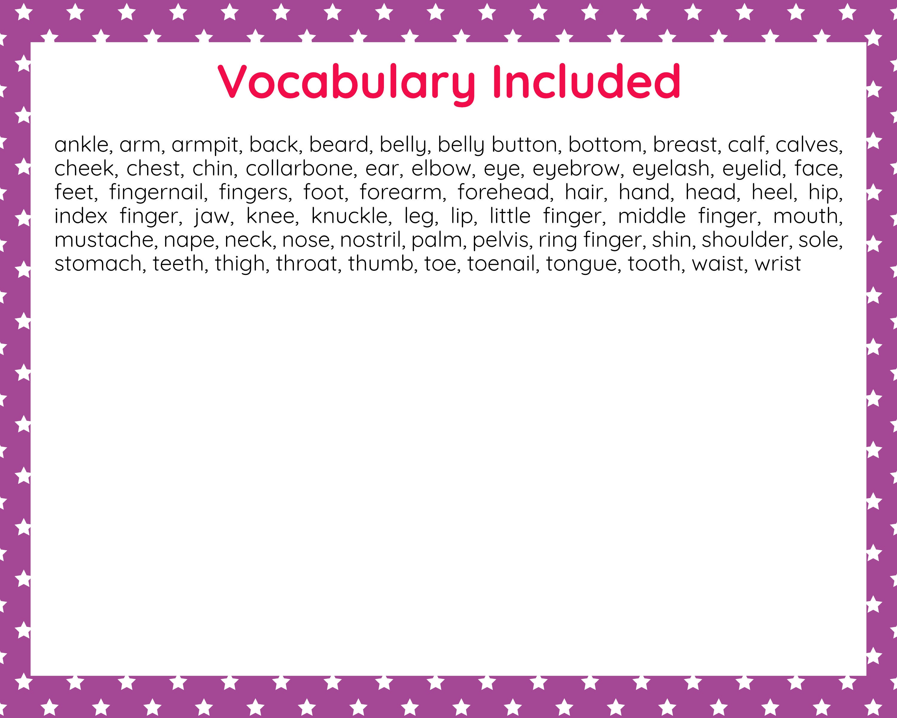 Body Parts Flashcards | Printable English Teaching for Kids (digital ...