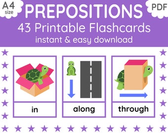 Voorzetsels Flashcards | Place & Movement, Engels lesgeven (digitale pdf-download)