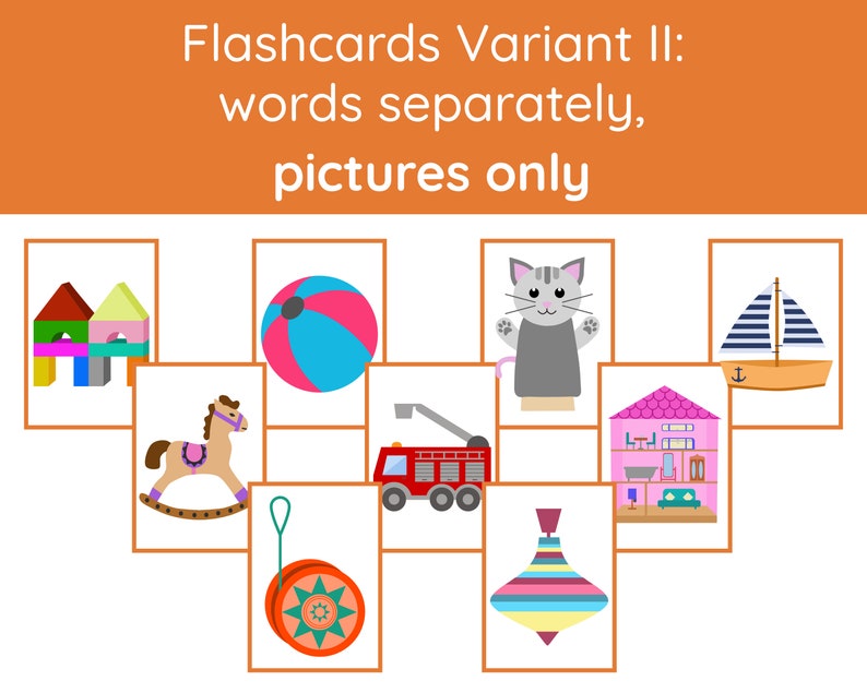 62 TOYS Flashcards Printable Flashcards Flashcards for Kids English Teaching image 3