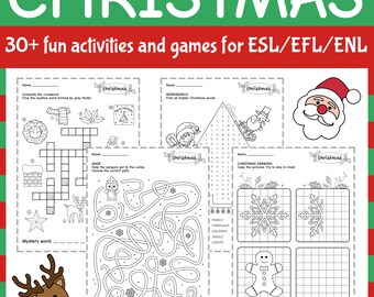 KERST WERKBLADBUNDEL | 30+ leuke activiteiten en spelletjes voor het lesgeven in het Engels!