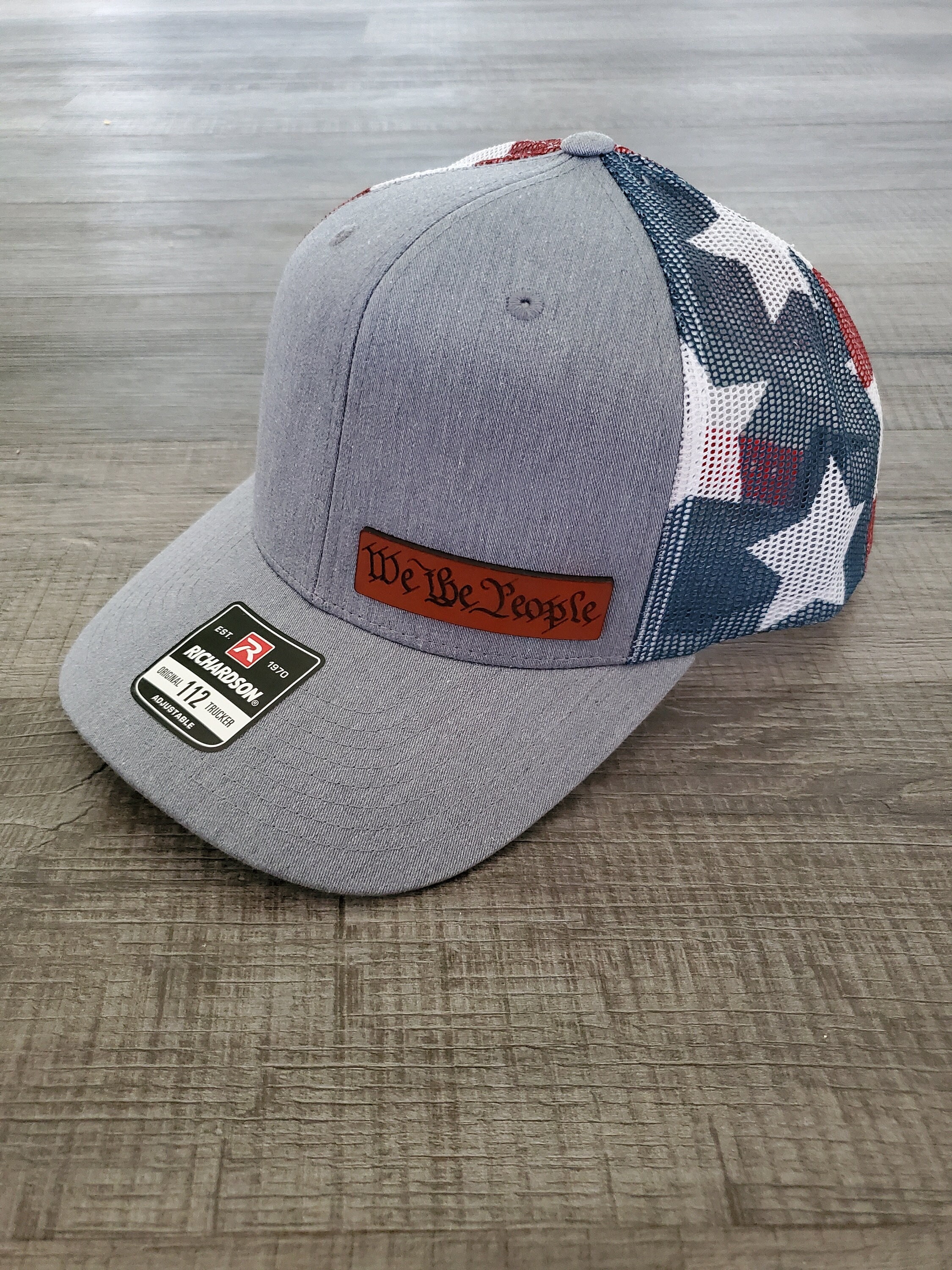 America - Land of the Free Because of the Brave Leather Patch Hat