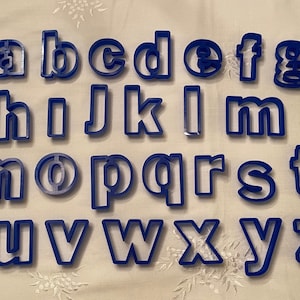 Cortadores de galletas con letras minúsculas - Fuente gótica Franklin
