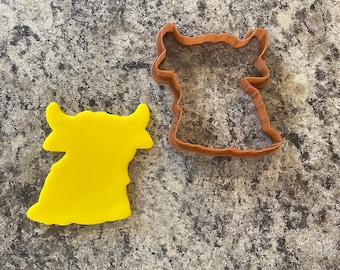 Cortador de galletas de vaca de las Tierras Altas / Arcilla polimérica / Fondant