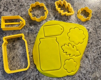 Mason Jar with Flowers Set Cookie Cutters