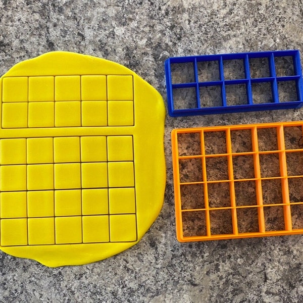 Multi-Cutter  Squares (10, 20, 40 or 60) Cookie Cutter / Polymer Clay / Fondant / Playdoh