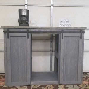 Coffee Bar / Mini Fridge Coffee Bar Cabinet / Country Chic Style Coffee or  Tea Bar / Coffee Bar With One Hinged Door With Small Storage 