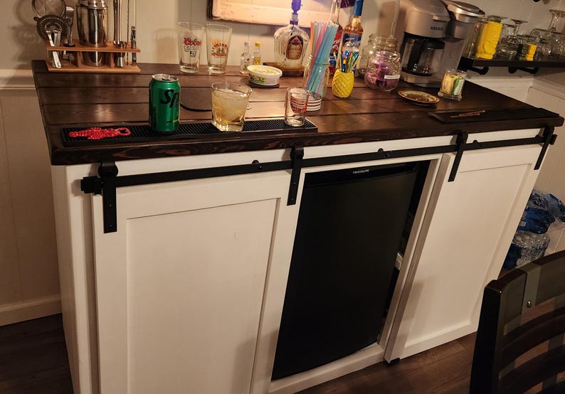 Farmhouse Mini Fridge Cabinet With Sliding Barn Doors (2 Door) - Etsy