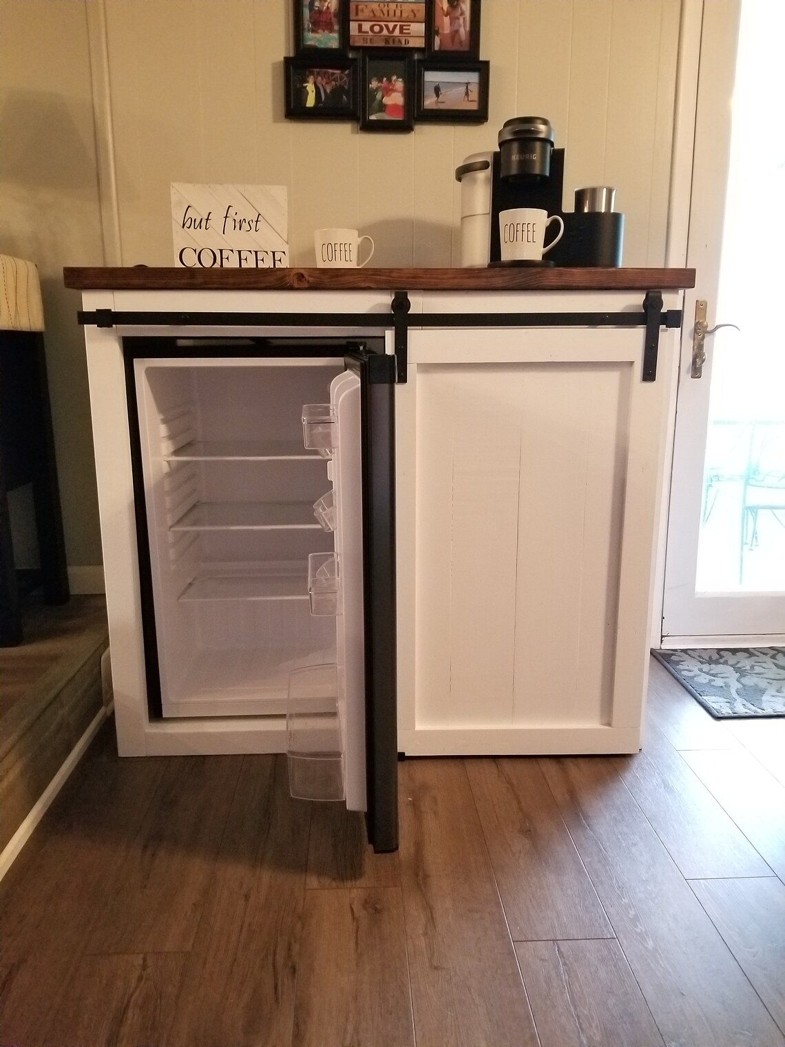 Mini Fridge Farmhouse Style / Beverage bar / Coffee Etsy