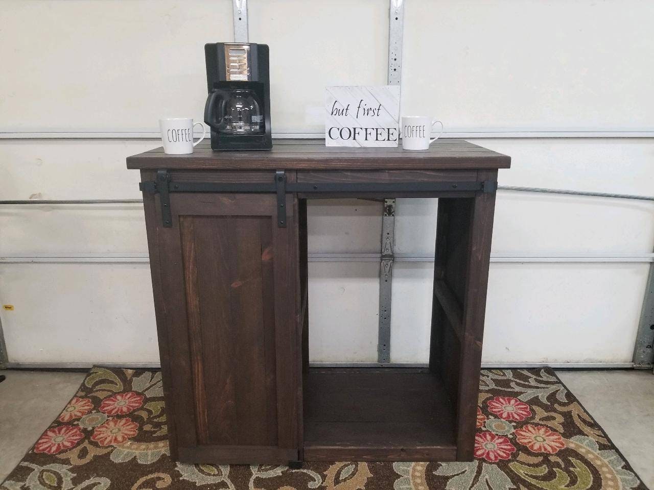 Rustic mini fridge cabinet deals