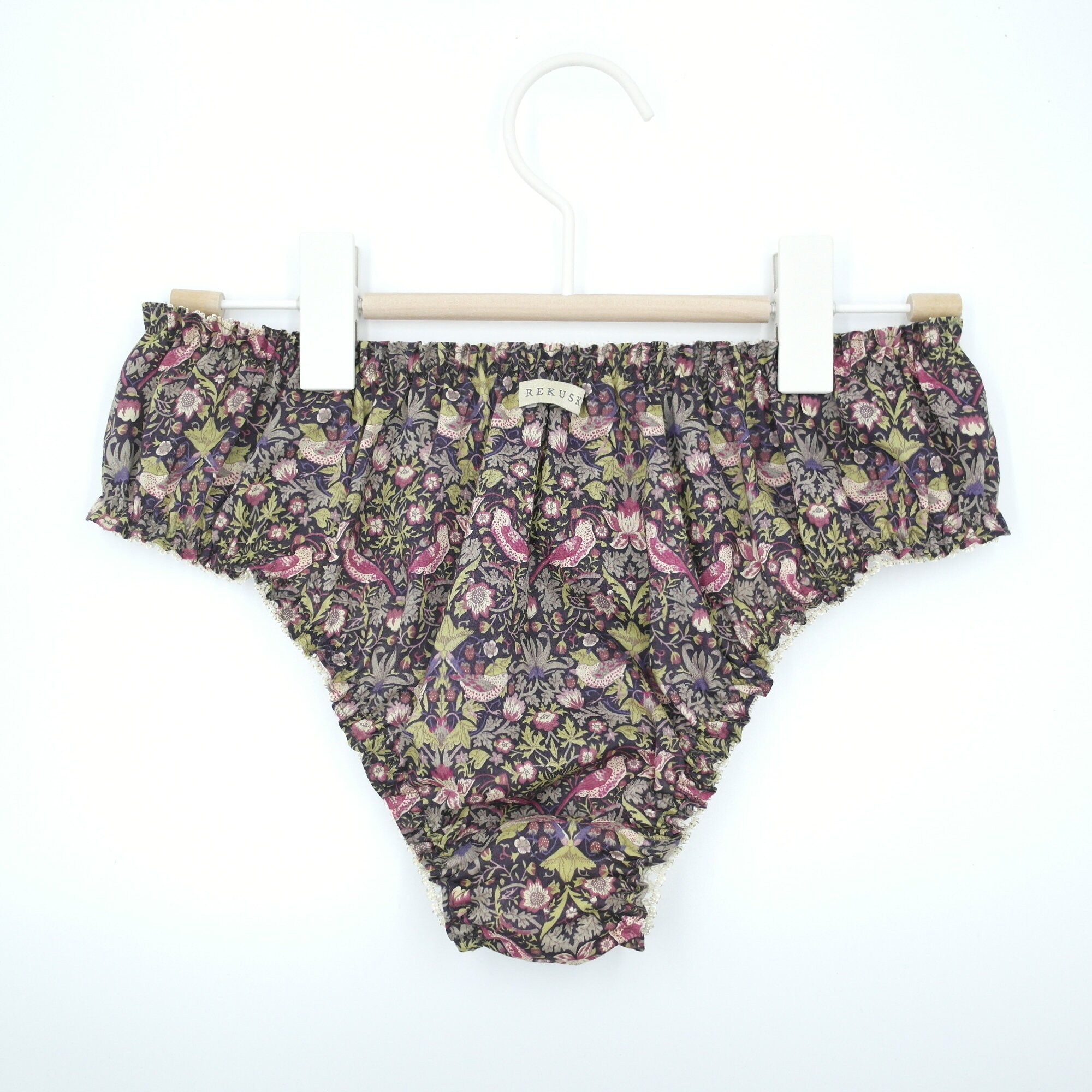 Romantic Women Panty William Morris Printed Knickers Frilly Comfy