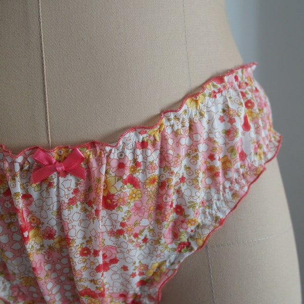 Pink floral ruffled knickers Valentine gift for her