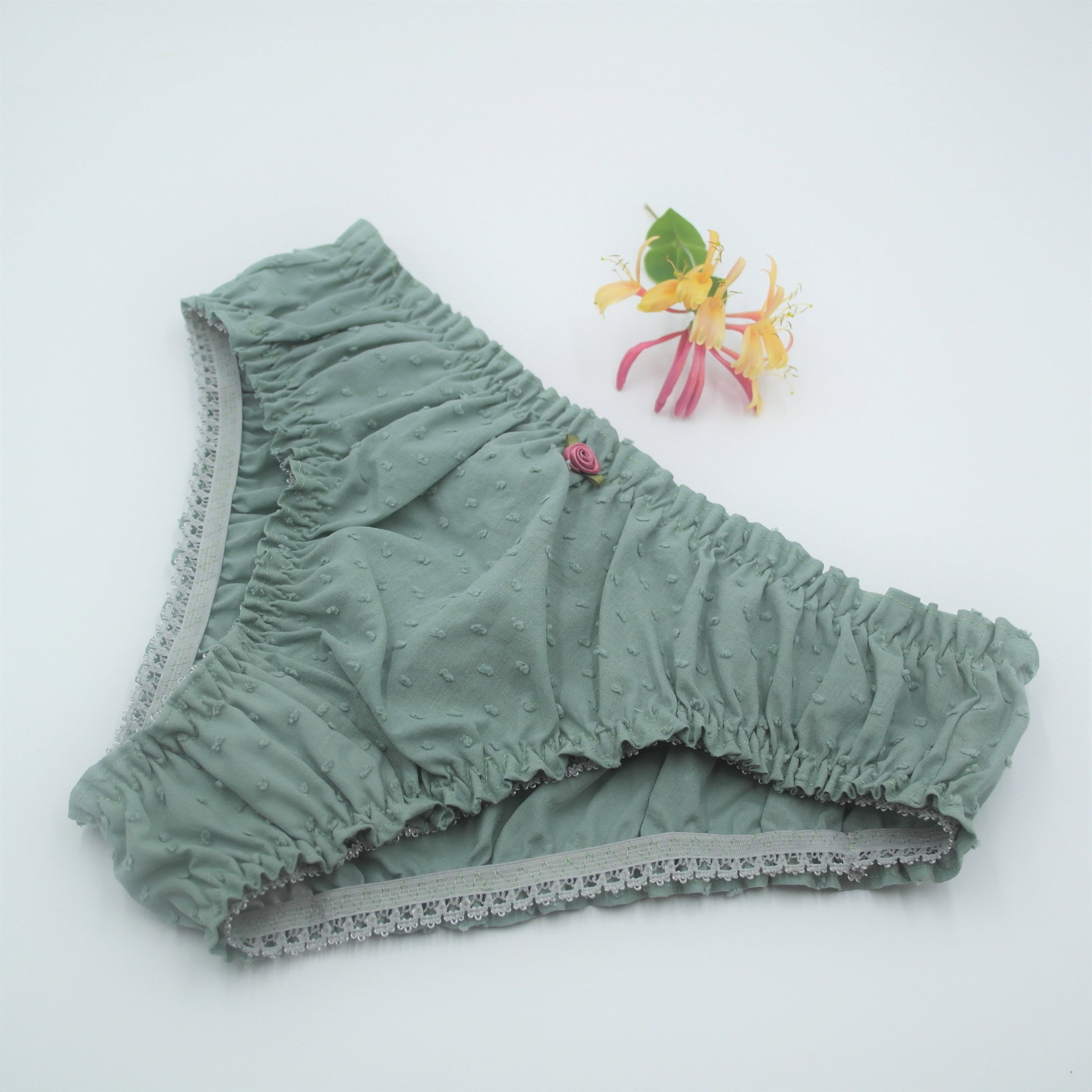 Green Organic Cotton Lingerie, Cotton Underwear, Soft Lingerie