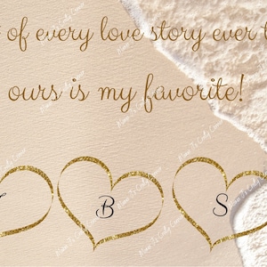 In the sand “Our love story” Throuple/Triad Polyamorous Greeting Card Alternative Love