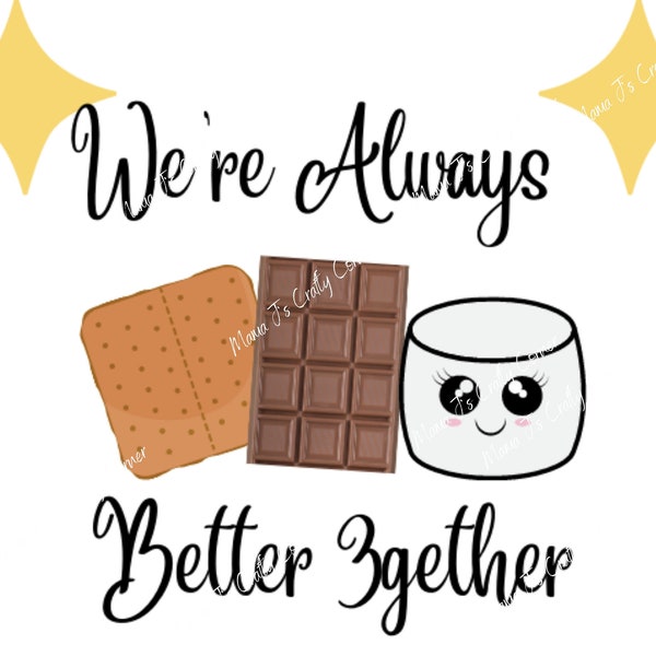 S'mores "Were Always Better 3gether" Throuple/Triad Polyamorous Greeting Card Alternative Love