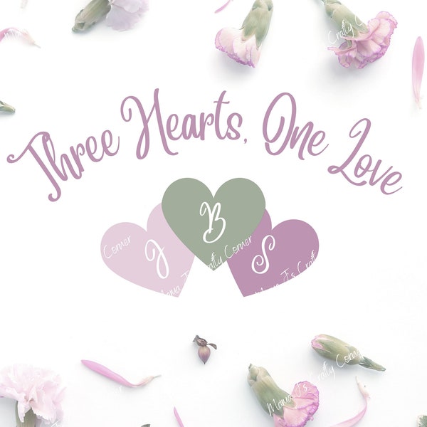 Three Hearts One Love Alternative Love Greeting Card Anniversary Valentine's Day (Throuple, Triad, Polyamorous)