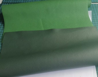 GREEN Italy Leather Piece 30cm x 20cm / 12x8in Genuine Cow Leather Piece for craftwork