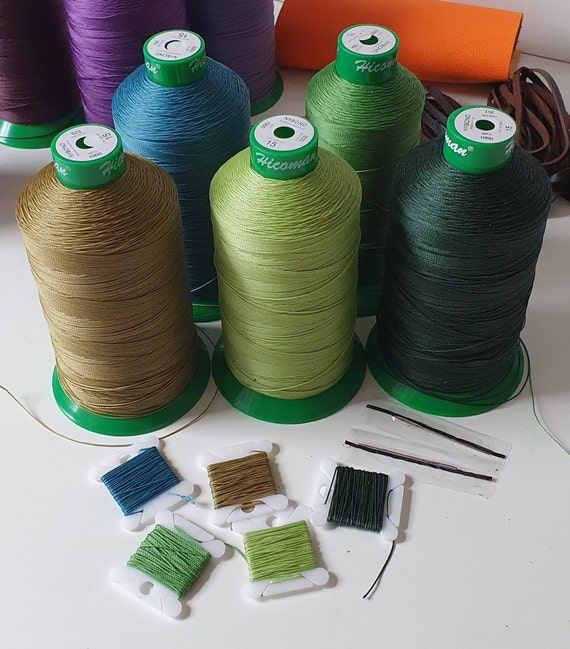 Few Shades Green Kit Upholstery Thread & Needle Hand Machine Sewing Kit  Upholstery and Craft 