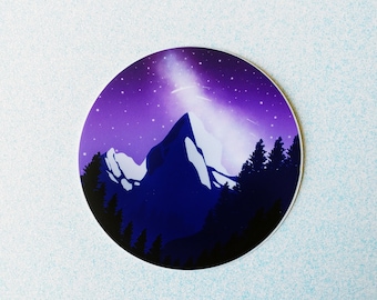 Forest Night Sky-Galaxy-Waterproof-Vinyl Sticker