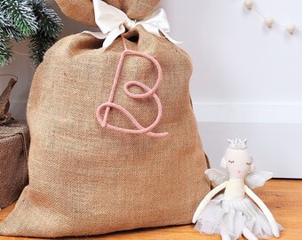 Personalised Christmas Sack letter Decoration/ Wire Letters/ Wire Initial Wall Hanging/ Giant Letters/ Letter Decoration/ Toy Letter label