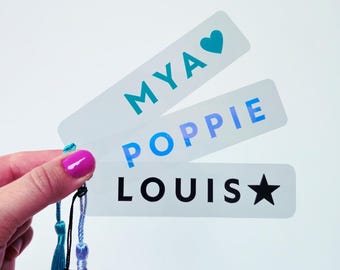 Personalised Modern Bookmark . Stocking filler . Custom Name . Party Favors . Birthday Reading Gift . Christmas Book Accessory