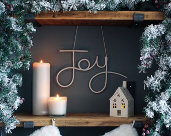 JOY Wire Wall Sign/ Christmas Wall Art/ Knitted Christmas Word/ Christmas Decoration/ Festive Home/ Happy Sign/ Tree Decoration