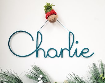 Christmas Custom Wire Name Sign . First Christmas Present . Nursery Name Sign . Children's Bedroom Decor . Girls & boys Christmas Present