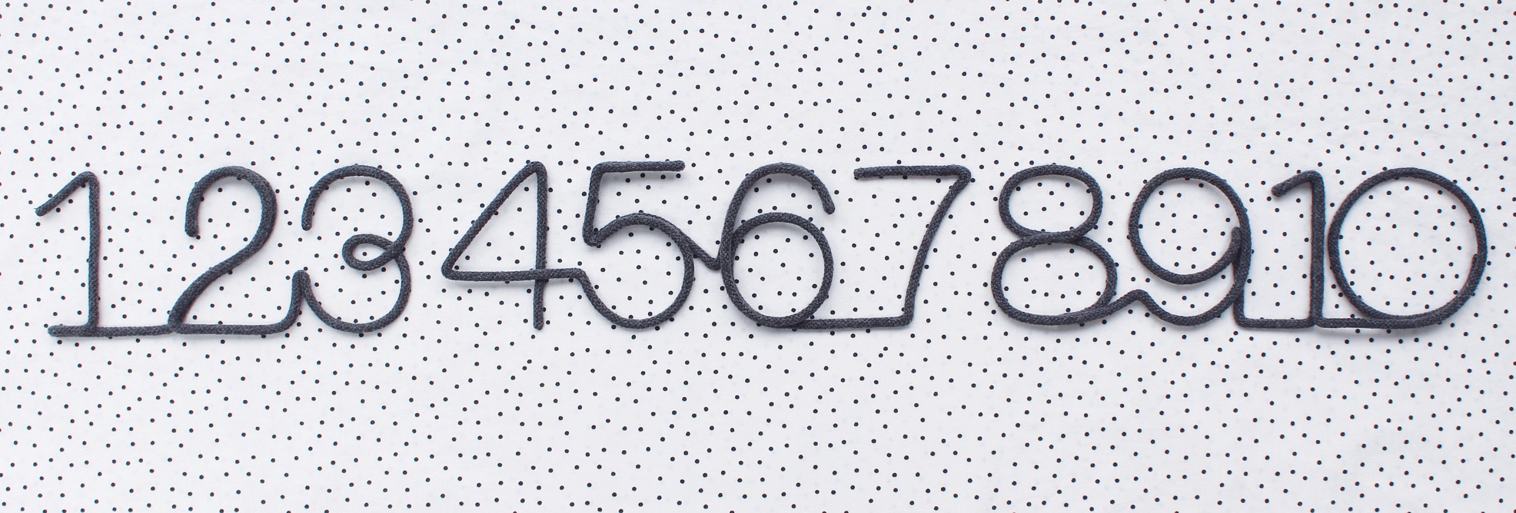 Number Set Wall Sign . Knitted Wire Word . 1-10 Wall Art . | Etsy