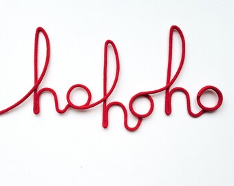 HoHoHo Wall Sign/ Fun Christmas Wall Art/ Knitted Christmas Word/ Christmas Kids Room/ Father Christmas Decoration/ Fun Festive Decoration