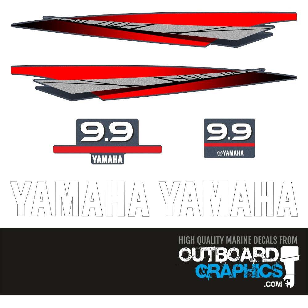 Yamaha 9.9hp 2 stroke outboard engine decals/sticker kit + FREE SQUEEGEE