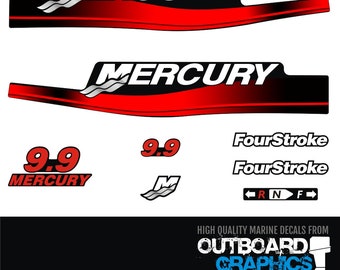 Mercury 9.9hp four stroke outboard decals/sticker kit