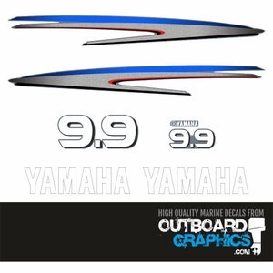 Yamaha 9.9hp 2 stroke (2002) outboard engine decals/sticker kit + FREE SQUEEGEE