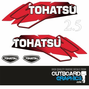 Tohatsu 2.5hp 2 stroke (2006) outboard engine decals/sticker kit + FREE SQUEEGEE