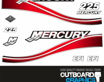 Mercury 225hp two stroke EFI outboard decals/sticker kit